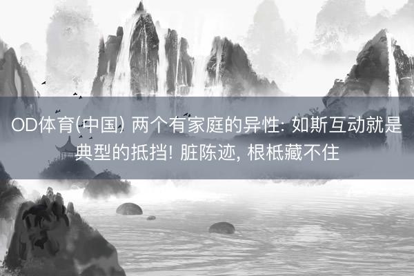 OD体育(中国) 两个有家庭的异性: 如斯互动就是典型的抵挡! 脏陈迹, 根柢藏不住