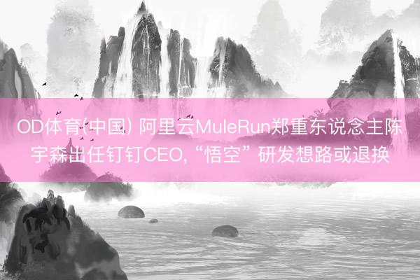 OD体育(中国) 阿里云MuleRun郑重东说念主陈宇森出任钉钉CEO, “悟空” 研发想路或退换