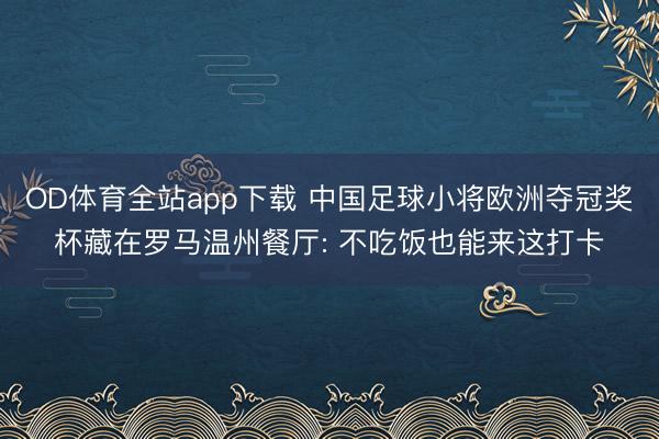 OD体育全站app下载 中国足球小将欧洲夺冠奖杯藏在罗马温州餐厅: 不吃饭也能来这打卡
