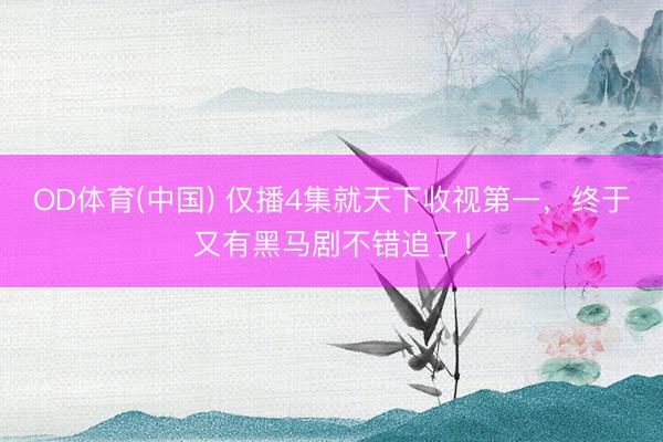 OD体育(中国) 仅播4集就天下收视第一，终于又有黑马剧不错追了！
