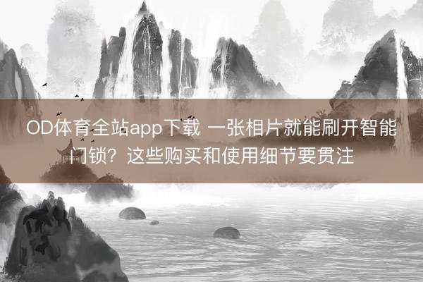 OD体育全站app下载 一张相片就能刷开智能门锁？这些购买和使用细节要贯注