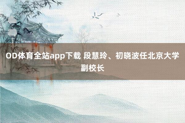 OD体育全站app下载 段慧玲、初晓波任北京大学副校长