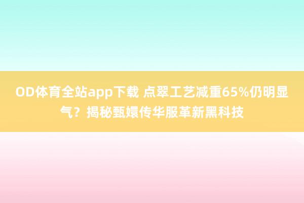 OD体育全站app下载 点翠工艺减重65%仍明显气?揭秘甄嬛传华服革新黑科技